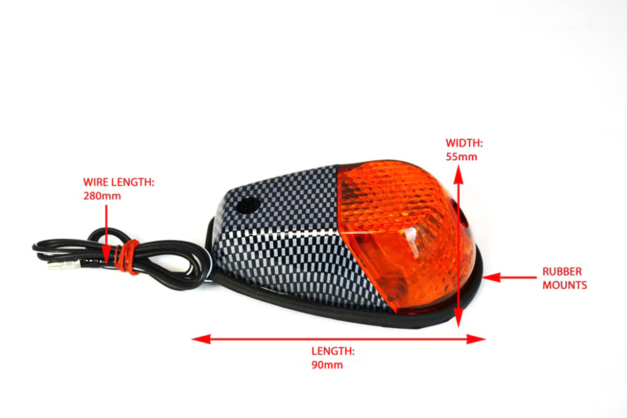 Universal Motorcycle Motorbike Flush Mount Stick On Carbon Indicators Turn Signals