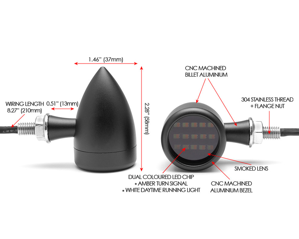 Motorbike Front LED Indicators with Driving Lights DRL - Integrated ...