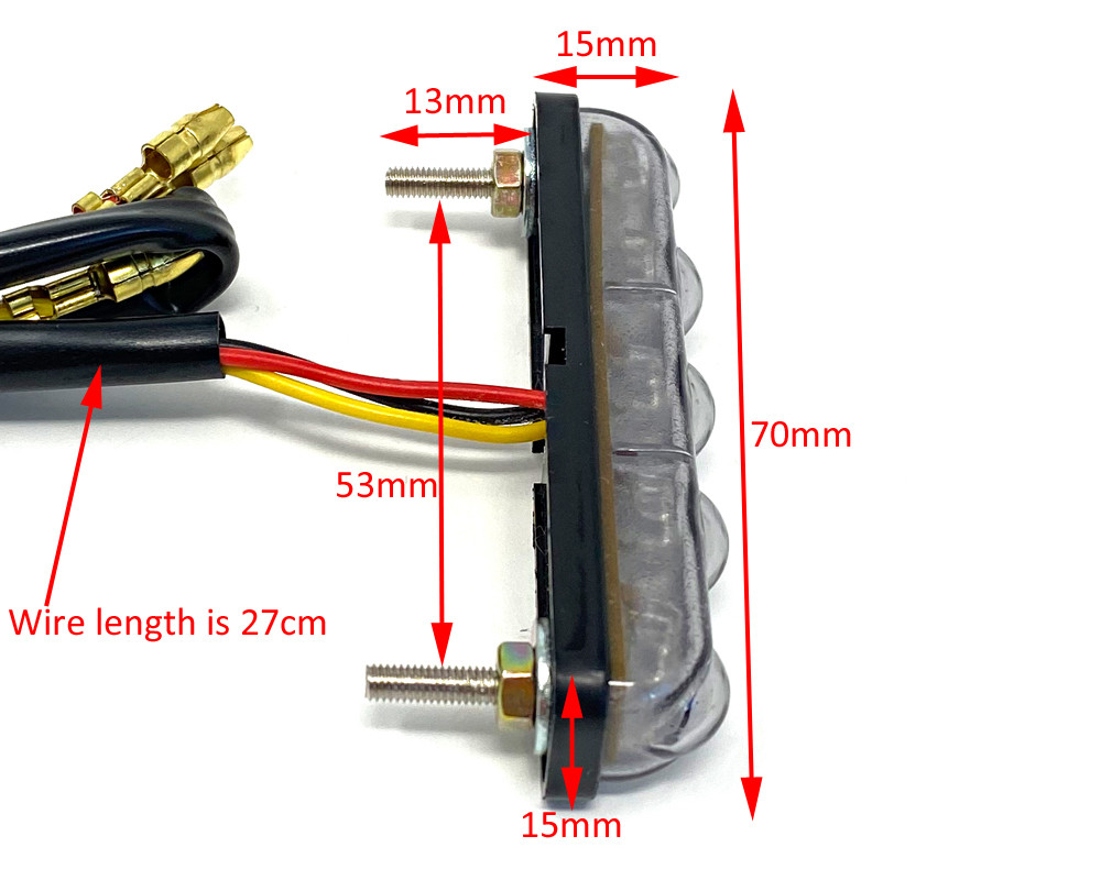 LED Stop Tail Light Running Small Micro Smoked Lens Discreet E