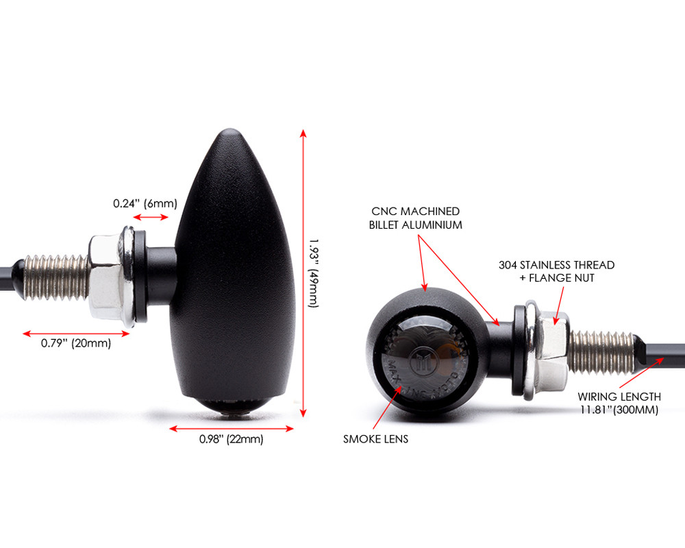 4PCS Motorcycle Turn Signal Lights - Flowing LED Amber Indicators 12V