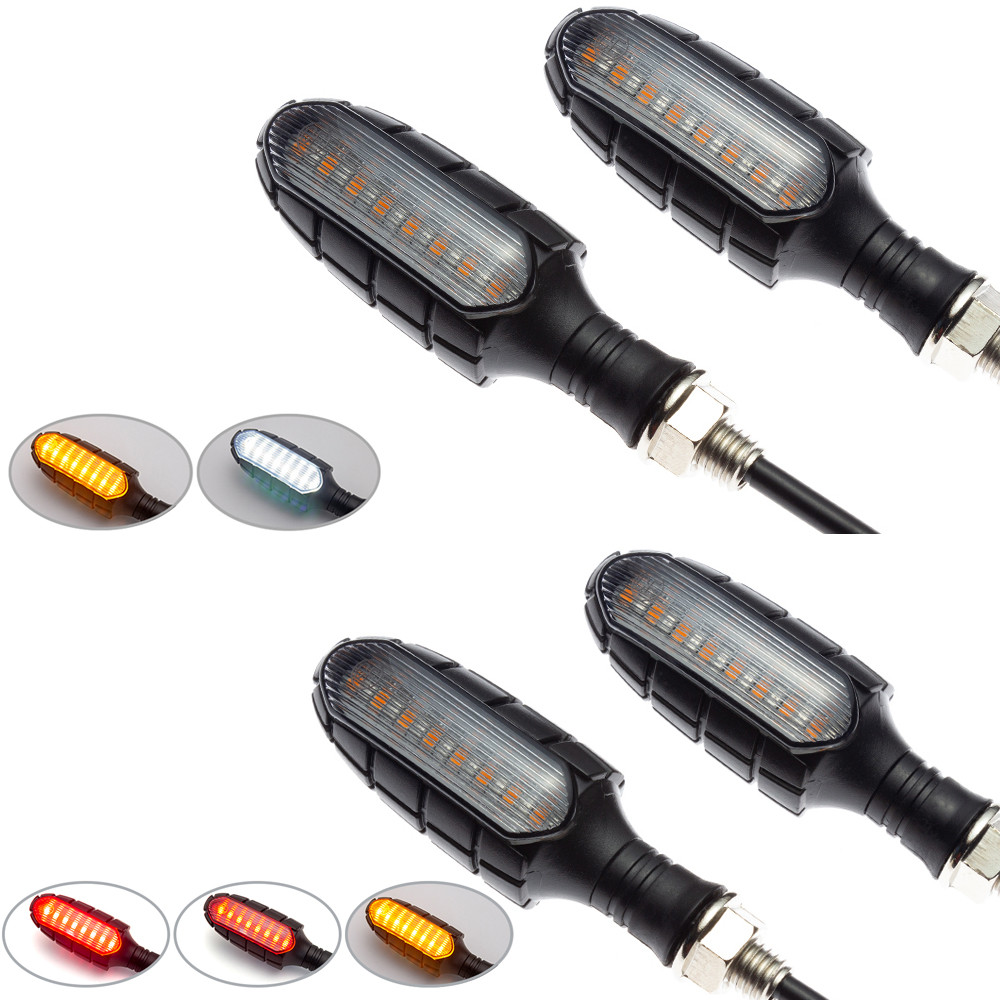 のん(^^)様 Motorbike LED Indicators Front & Rear - Built In DRL, Stop & Tail