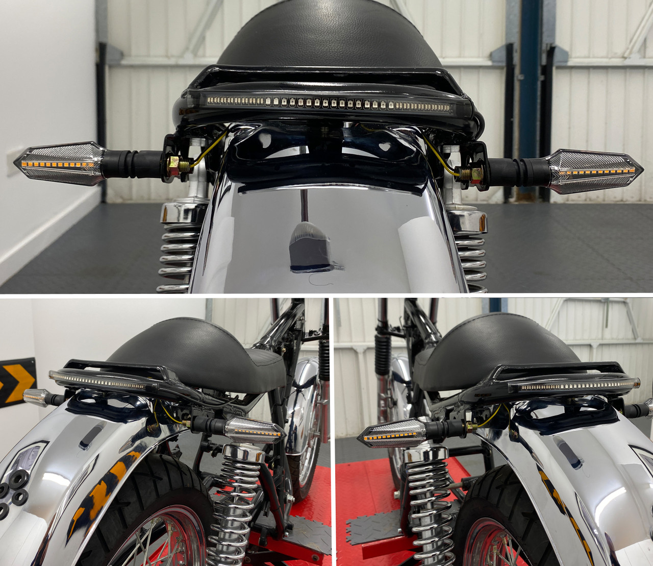 Universal Sequential LED Turn Signals - For Motorcycles, ATVs, Quads & Scooters, Easy Plug & Play Installation (Classic Bike Shop)