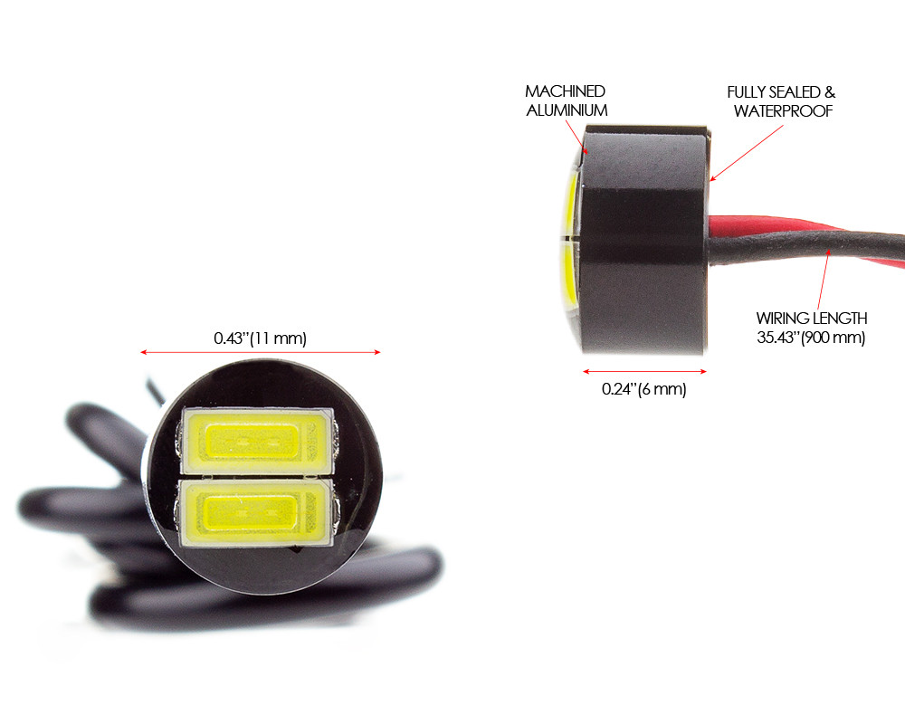Super Bright Micro Aluminium LED Fog / Daytime Running Lights for