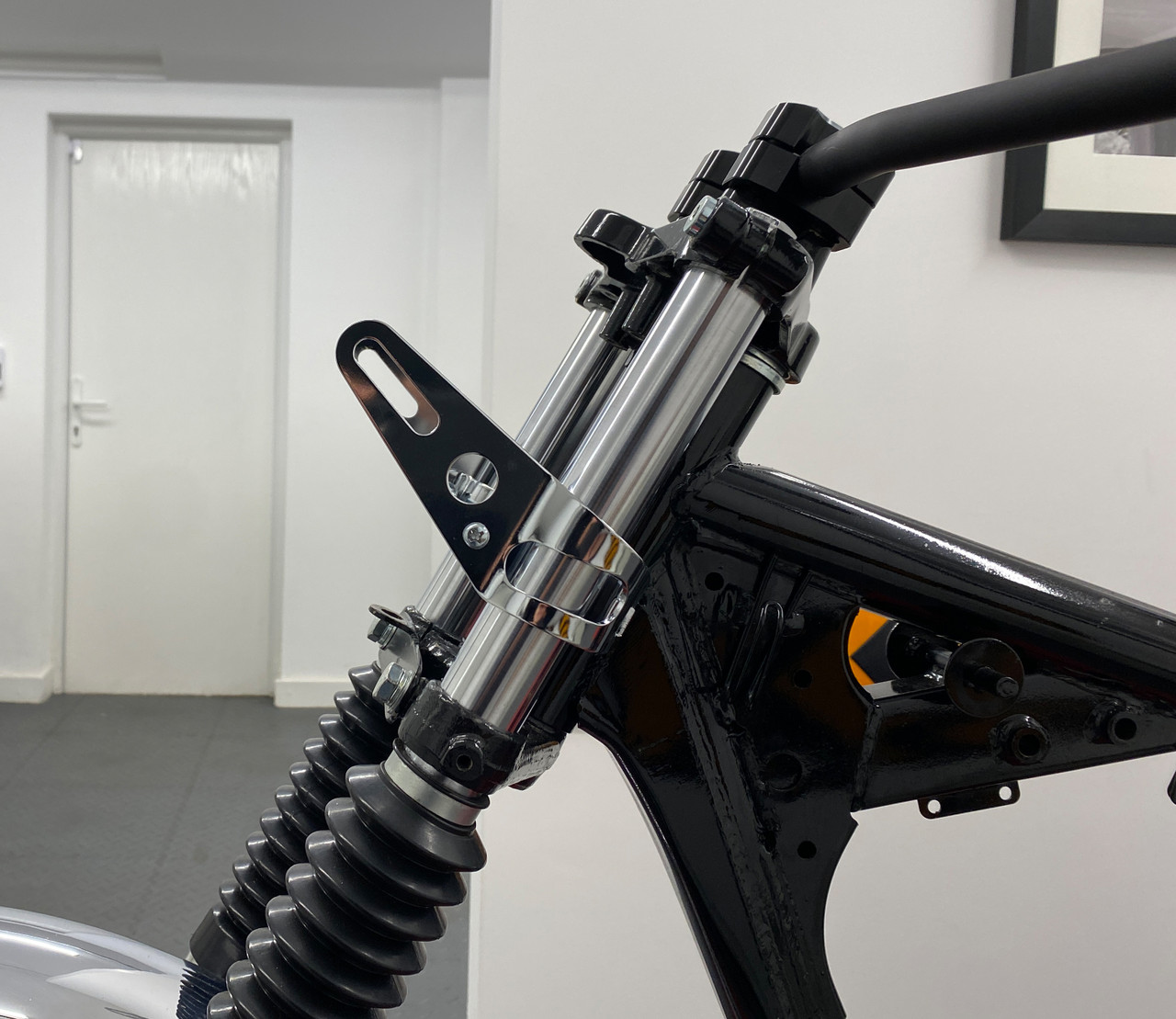 Pair Of Chrome Universal Fork Mount Headlight Brackets fit 36mm