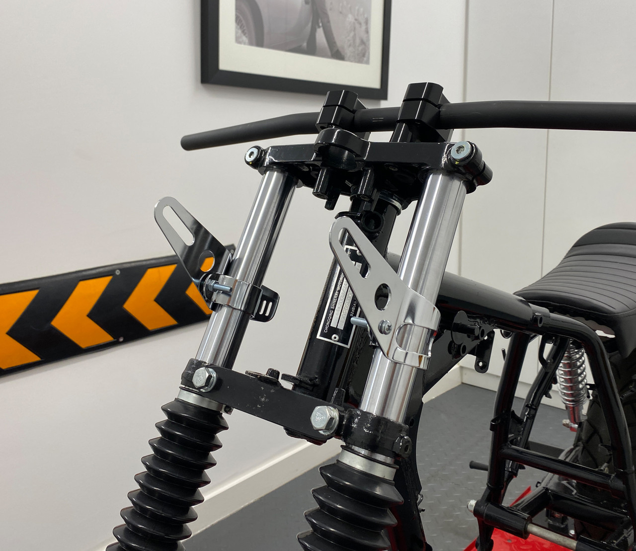 Pair Of Chrome Universal Fork Mount Headlight Brackets fit 36mm