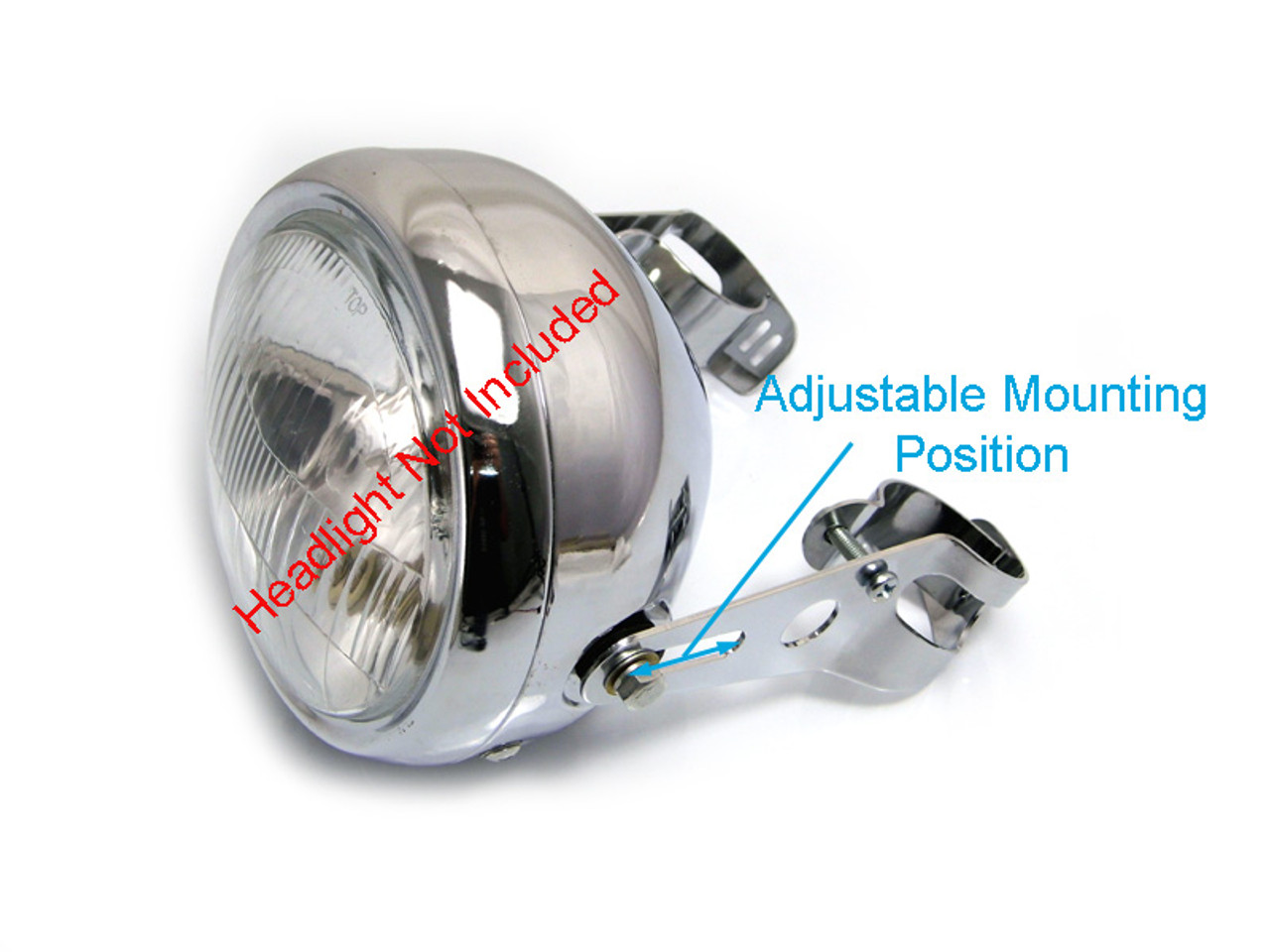 Pair Of Chrome Universal Fork Mount Headlight Brackets fit 36mm - 49mm  Forks for Motorbike Trike