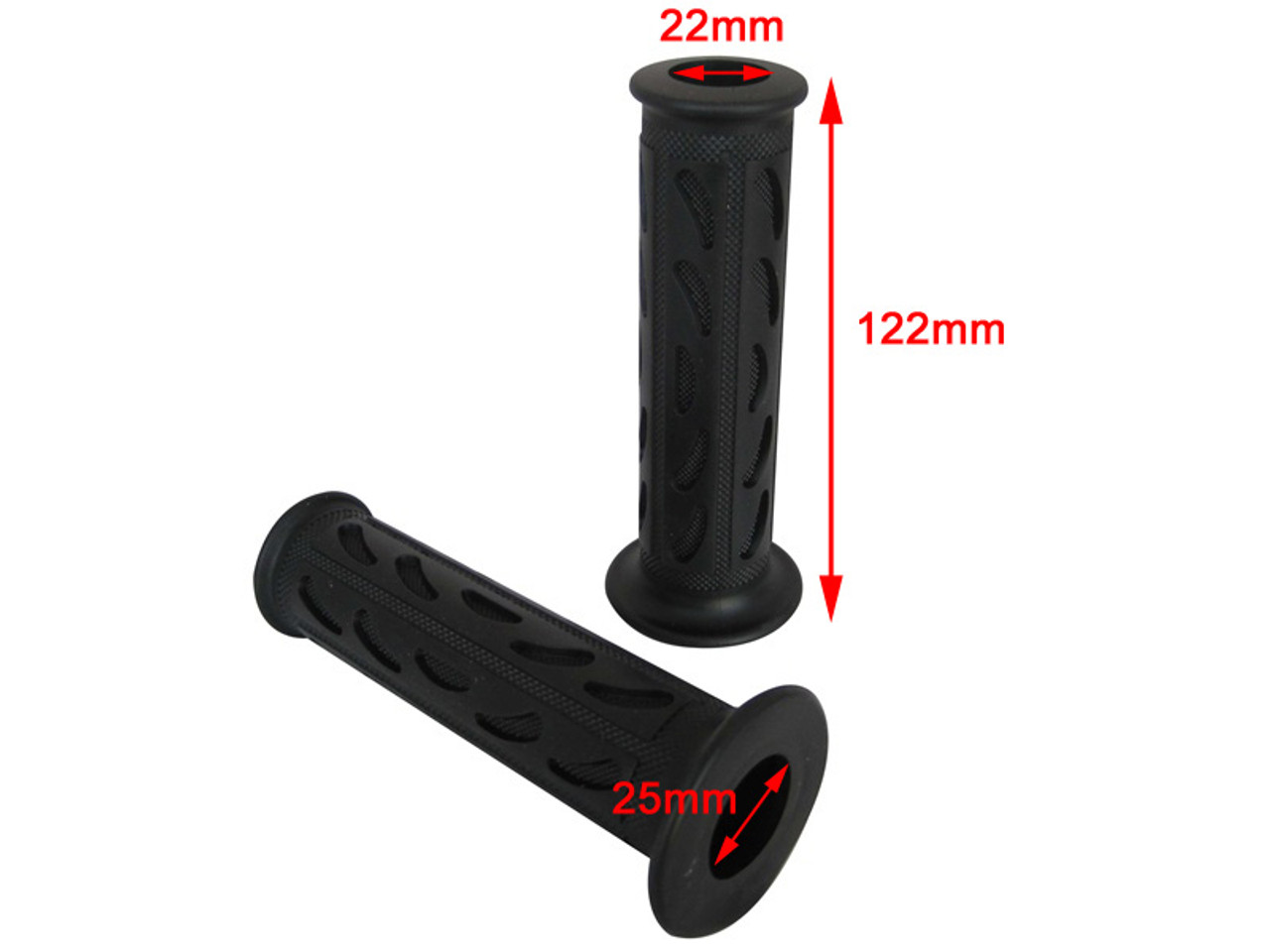 Black Soft Silicon / Rubber Motorcycle Motorbike Hand Grips 22mm 7