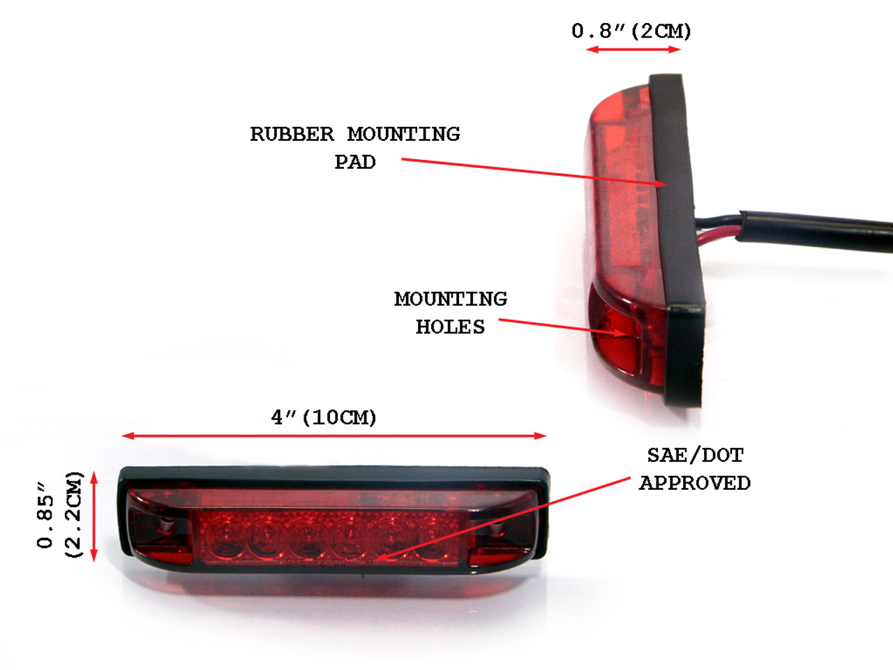 4 / 100mm Flush Mount Motorbike LED Stop / Tail Light for Streetfighters,  Cafe Racers, Scramblers and Brat Bikes