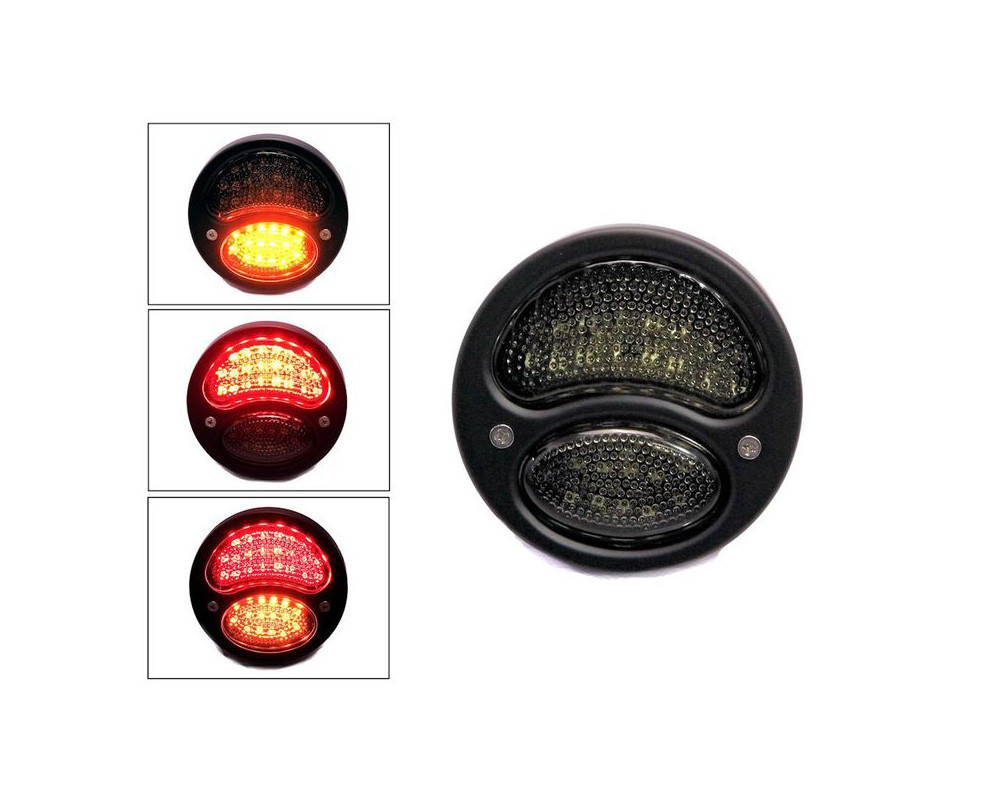 Chrome Motorbike LED Stop Tail Lights Red Lens for Project Bike, Trike Chrome Motorbike LED Stop Tail Lights Red Lens for Project Bike, Trike