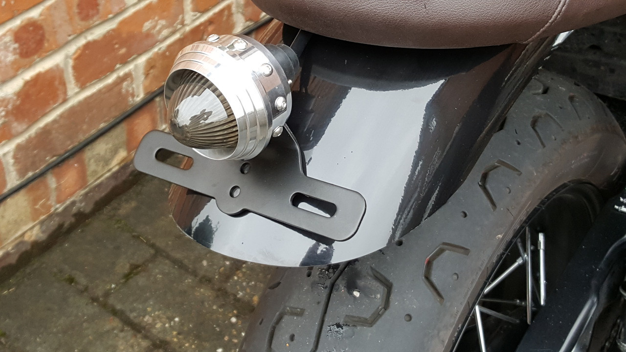 Polished Ally Studded Vintage Custom Retro Style Motorbike LED Stop