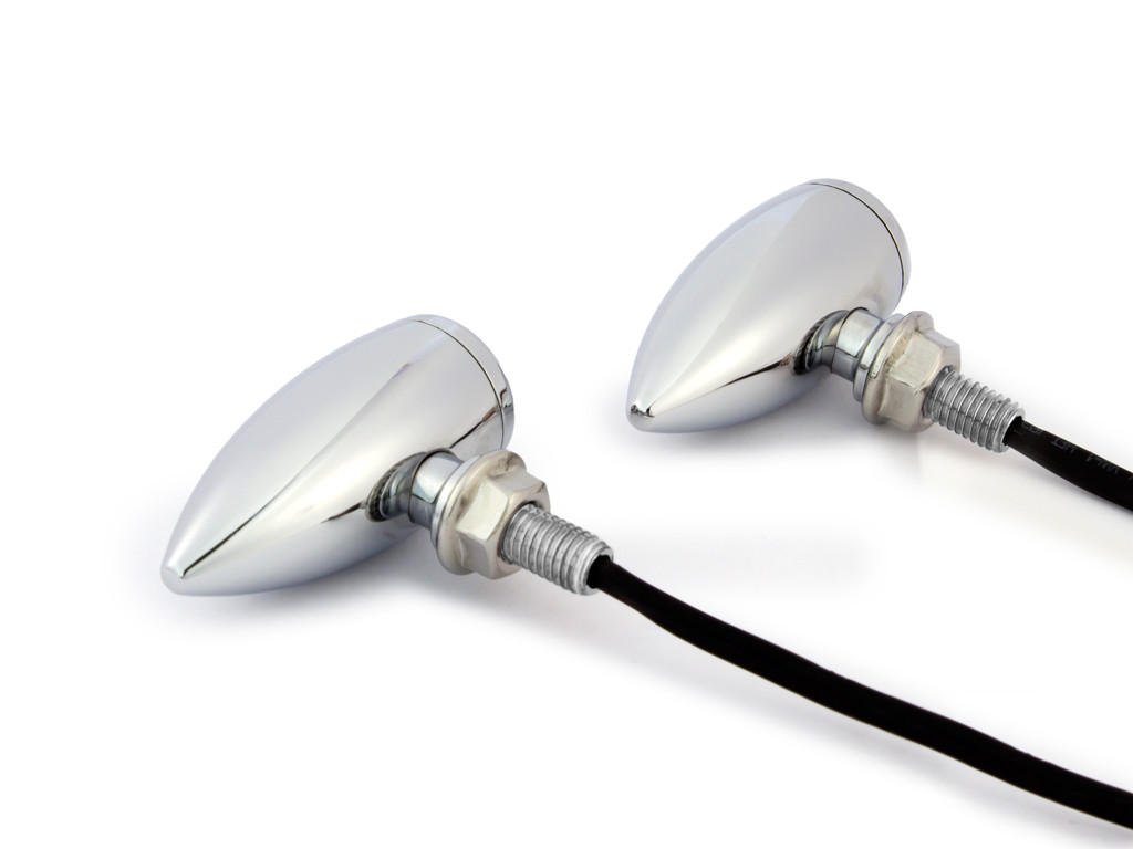 High Quality Chrome Aluminium Bullet LED Retro Vintage Custom Motorbike ...