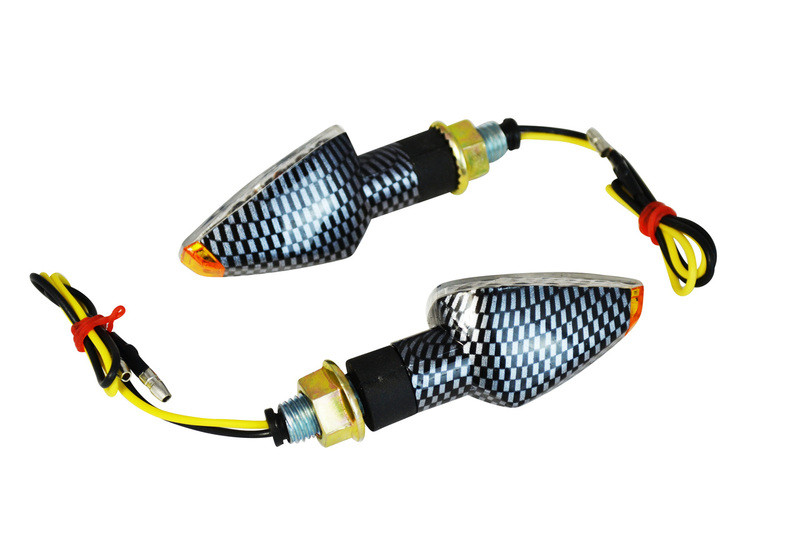 シグナル Universal Short Stem Carbon Fibre Look Tiny LED Orange Tip E