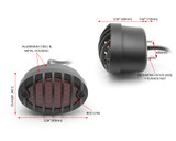 Motorbike LED Taillight Smoked Lens Prison Grill - Streetfighters & Custom Bikes