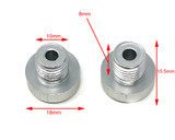 Motorbike Mirror Blanking Plugs Clockwise M10 Polished Aluminium Block Offs X2