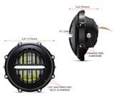 Motorbike LED Headlight 7" with Driving Lights and Prison Grill for Street Bikes Motorbike LED Headlight 7" with Driving Lights and Prison Grill for Street Bikes