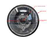 Motorcycle Headlight Matt Black Metal With Chrome Bezel for Custom Project Retro Bike Motorcycle Headlight Matt Black Metal With Chrome Bezel for Custom Project Retro Bike