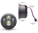 4.75" Motorbike Round Dual Double Twin LED Headlight Cast Alloy Housing