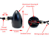 Prison Style Crinkle Matt Black Aluminium LED Indicators for Retro Custom Cafe Racer Motorbikes - Prison Style Crinkle Matt Black Aluminium LED Indicators for Retro Custom Cafe Racer Motorbikes -