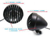 Motorbike Motorcycle 6 1/2" 6.5" Gloss Black Aluminium Universal Prison Style Custom Bike Headlight