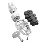 EVO footrest kit Silver/black. Honda CRF1100L Africa Twin / Adv Sp.