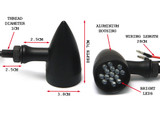 Matt Black Steel LED Motorbike Motorcycle Indicators / Turn Signals Matt Black Steel LED Motorbike Motorcycle Indicators / Turn Signals
