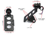 Retro Side Mount Motorcycle Motorbike LED Stop / Tail Light with License Plate / Number Plate Holder Bracket