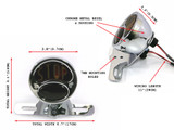 Motorbike "STOP" Stop/Tail Light - Chrome Vintage - Bulb Type Motorbike "STOP" Stop/Tail Light - Chrome Vintage - Bulb Type