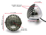4 1/2" 12V 35W Polished Alloy Retro Vintage Grill Headlight Motorcycle Motorbike 4 1/2" 12V 35W Polished Alloy Retro Vintage Grill Headlight Motorcycle Motorbike