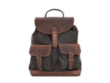 Khaki Waxed Canvas Backpack By Longride CUS4027WKHA Khaki Waxed Canvas Backpack By Longride CUS4027WKHA
