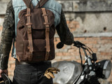 Brown Waxed Canvas Backpack By Longride CUS4516WBRO