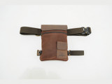 Brown Waxed Canvas Leg Bag By Longride CUS4056WBRO