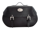 Black 38L Leather Saddlebags By Longride HCL145 Black 38L Leather Saddlebags By Longride HCL145