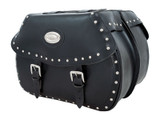 Black 24L Studded Leather Saddlebags By Longride HCL138A Black 24L Studded Leather Saddlebags By Longride HCL138A