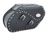 Black 34L Studded Leather Saddlebags By Longride HCL147A Black 34L Studded Leather Saddlebags By Longride HCL147A