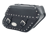 Black 27L Studded Leather Saddlebags By Longride HCL149A Black 27L Studded Leather Saddlebags By Longride HCL149A