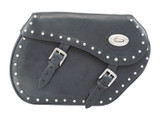 Black 44L Studded Leather Saddlebags By Longride HCL150A Black 44L Studded Leather Saddlebags By Longride HCL150A