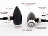 High Quality Matt Black & Silver Brushed Ally Bullet LED Custom Retro VIntage Motorbike Indicators High Quality Matt Black & Silver Brushed Ally Bullet LED Custom Retro VIntage Motorbike Indicators
