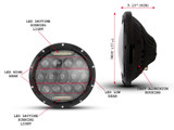 7" 75W Black Multi Projector LED Headlight Insert with Daytime Running Lights 7" 75W Black Multi Projector LED Headlight Insert with Daytime Running Lights