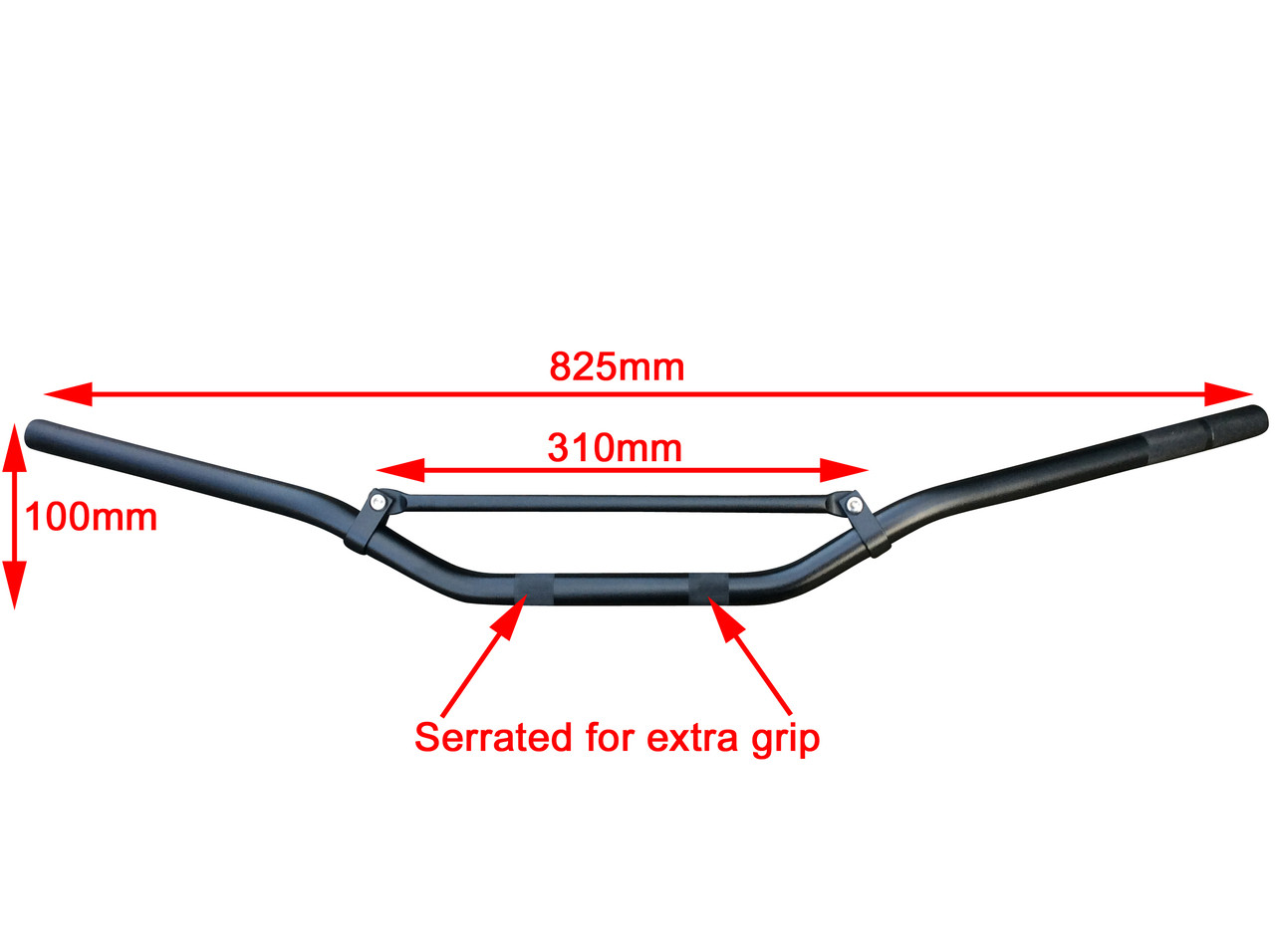 7/8" 22mm Motorcycle Handlebars – Black, Fits Honda Suzuki Yamaha, TM001