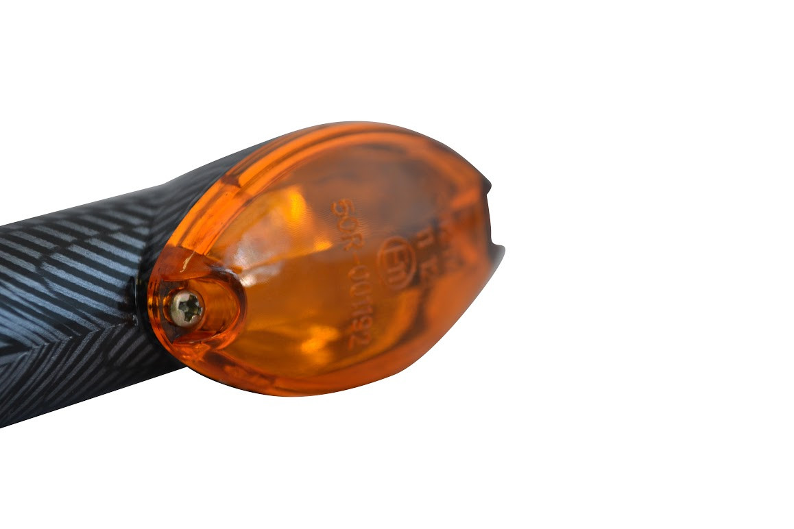 thumbnail image 2 of TNT Universal Motorcycle Arrow Turn Signals – Set Of 4, Carbon Look With Clear Glass Lamps, SA-206145 2 of 6