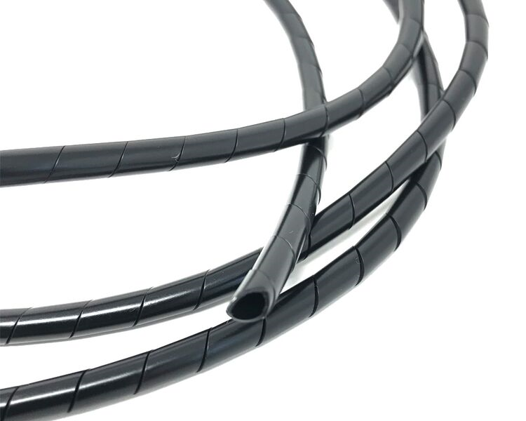 Motorbike Cable Cover Black Thin Spiral Wire Wrap 6mm x 1.5m Long Trike