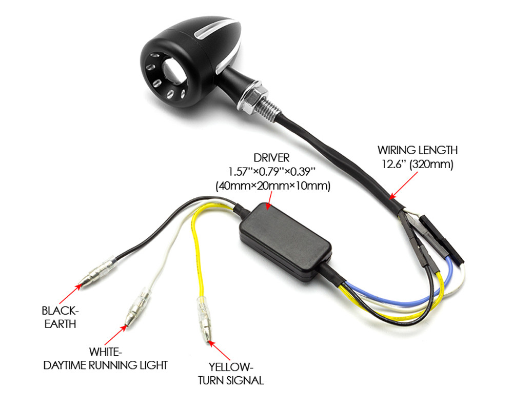 Motorbike Front LED Indicators with Driving Light DRL - Integrated ...