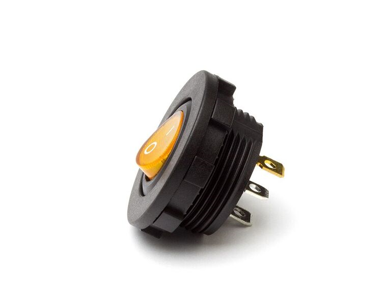 Car LED Dashboard Switch - Amber - 12V ON & OFF Button - Van Pick Up ...
