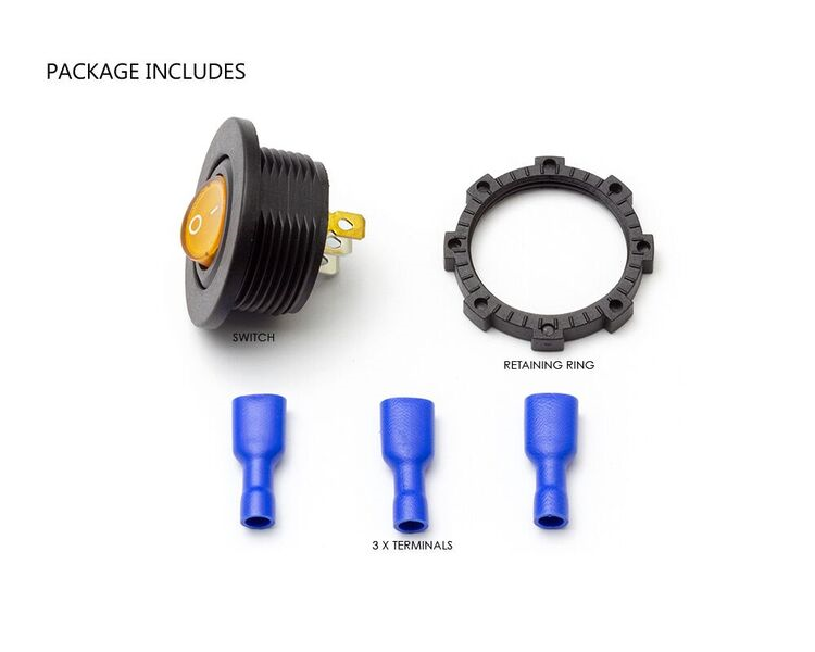 Car LED Dashboard Switch - Amber - 12V ON & OFF Button - Van Pick Up ...