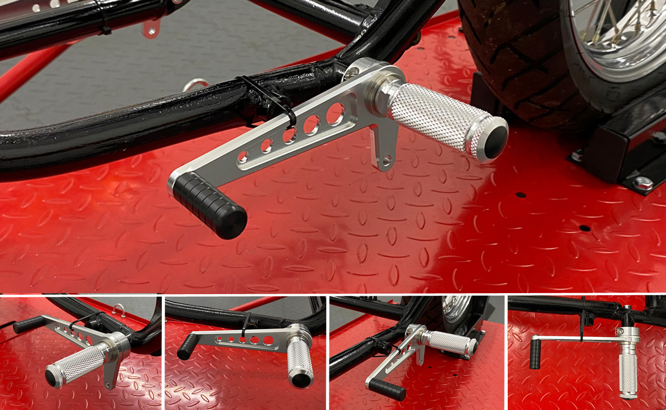 Motorbike Rearsets Footpegs Inc. Hanger Polished Aluminium Alloy Cafe