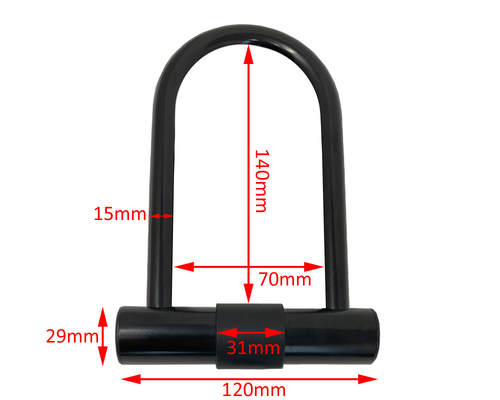 Bicycle D Lock Bike 1.2M Two Keys U Shaped Heavy Duty Cable Frame