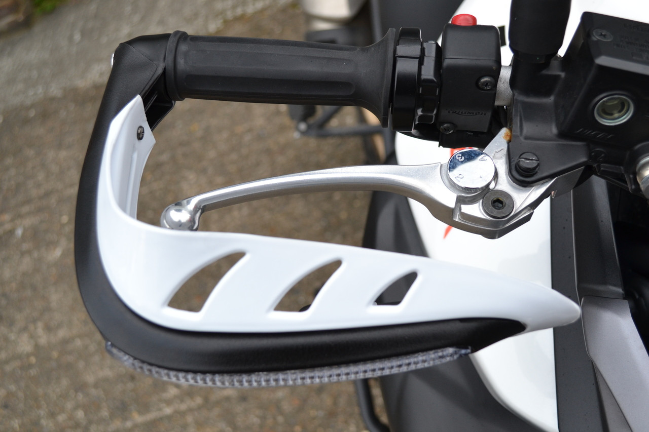 Universal WHITE Integrated LED Motorcycle Handguards With Indicators