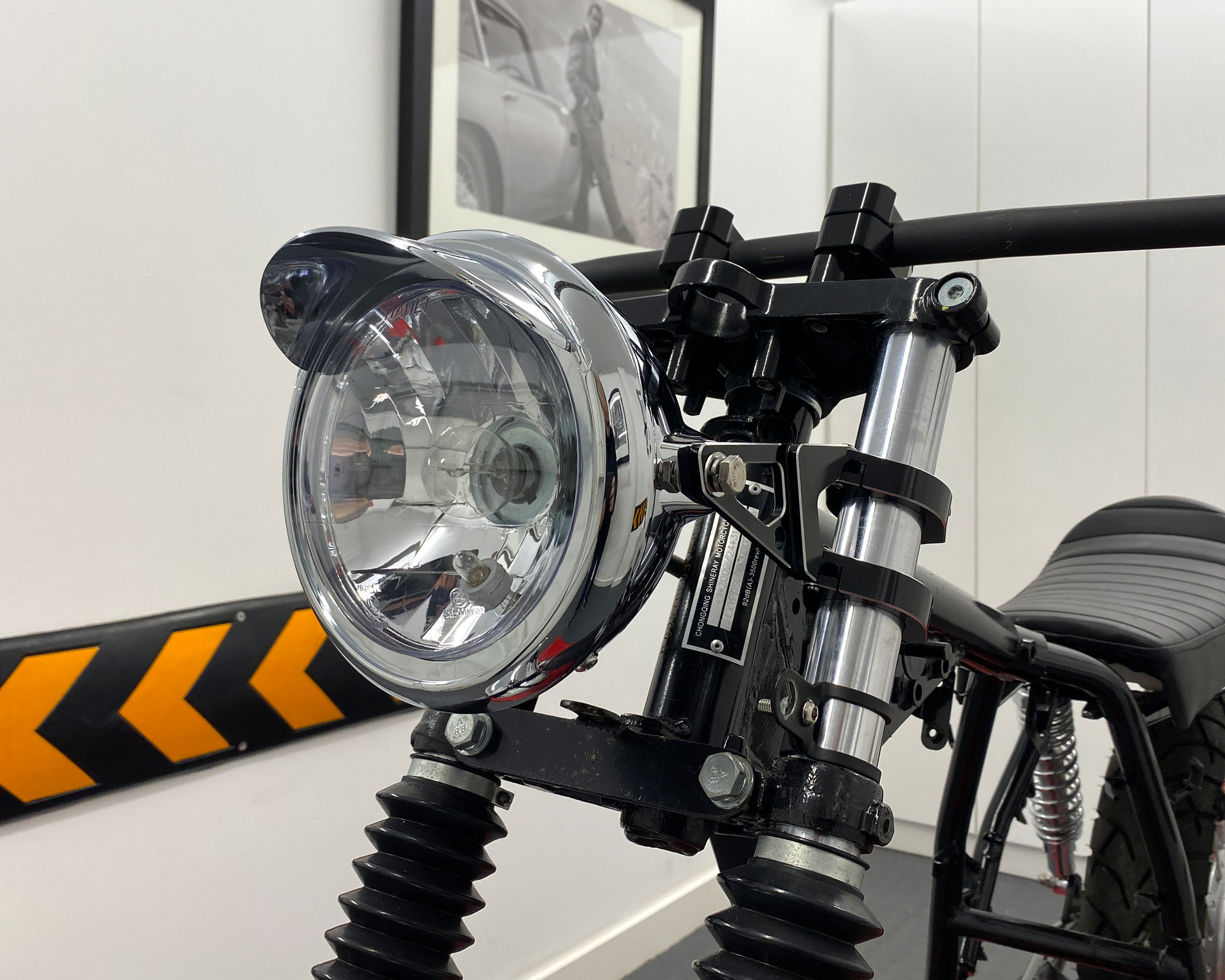 Universal Motorcycle Motorbike Trike Classic Chrome E-marked Headlight ...
