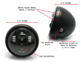 Motorbike Motorcycle LED 6.5" Headlight for Custom Project Retro Cafe Racer Bike Motorbike Motorcycle LED 6.5" Headlight for Custom Project Retro Cafe Racer Bike