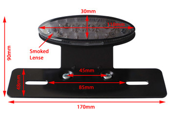Motorbike Motocycle Universal E-marked LED Stop / Tail Light with Integrated Indicators - Metal Bracket - Smoked Lense Motorbike Motocycle Universal E-marked LED Stop / Tail Light with Integrated Indicators - Metal Bracket - Smoked Lense